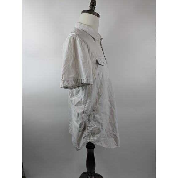 Guess Men's XL Button Down Shirt Graphic Pocket Y2K Western Graphic Pearl Snap - Picture 4 of 16